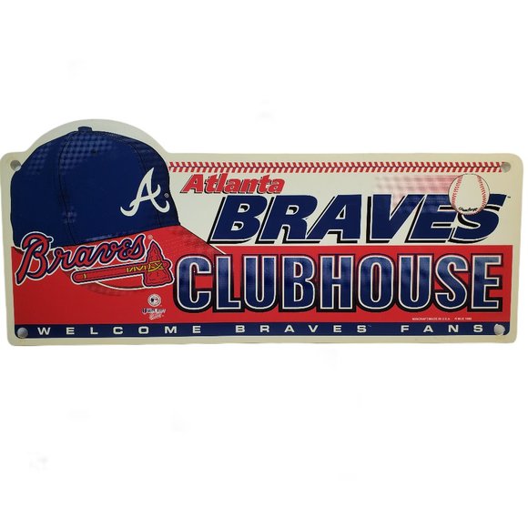 Vintage 1998 MLB Atlanta Braves Clubhouse Sign - Picture 1 of 4